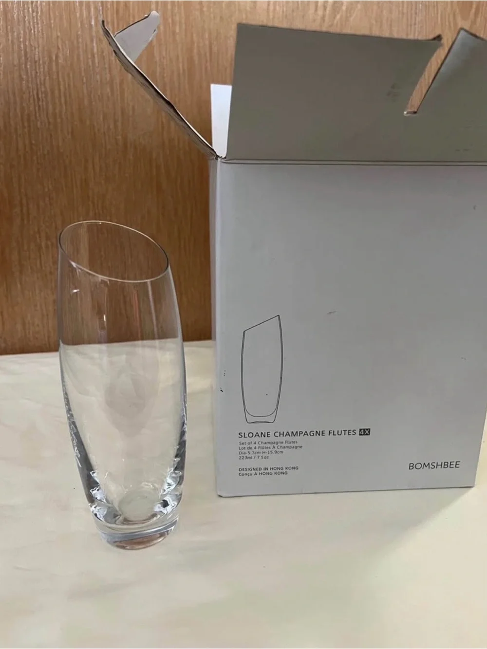 Sloane Champagne Flutes - Clear Glass Set of 4